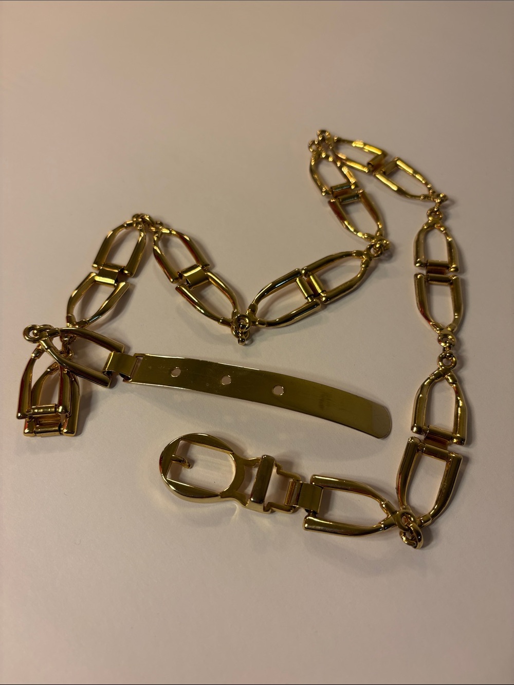 Vintage Gold Link Chain Waist Belt with Buckle Detail - Picture 3 of 6